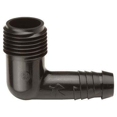 Click here to see Rainbird SWGE10 Rain Bird SWGE10 Swing Hose to Pipe Elbow, 1/2 in, Barbed X MNPT, Polyethylene
