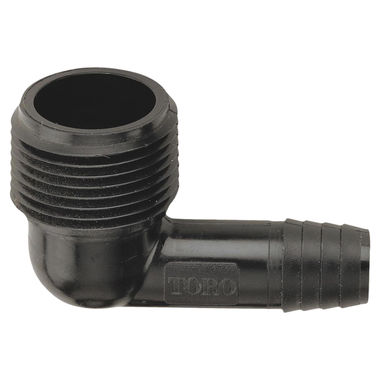 Click here to see Toro 53305 Funny Pipe 53305 Non-Threaded Hose Elbow, 3/8 X 3/4 in, Barbed X Male, Plastic