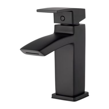 Click here to see Pfister LG42-DF1B Pfister Kenzo Single-Handle Deck-Mount Bathroom Faucet with Pop-Up Drain, Laminar Flow, Single-Handle, 1.2 GPM, Lever Handle, Matte Black - LG42-DF1B