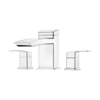 Click here to see Pfister RT6-5D1C Pfister Kenzo Two-Handle Roman Tub Faucet Trim, 18 GPM, Lever Handles, Metal, Polished Chrome - RT6-5D1C