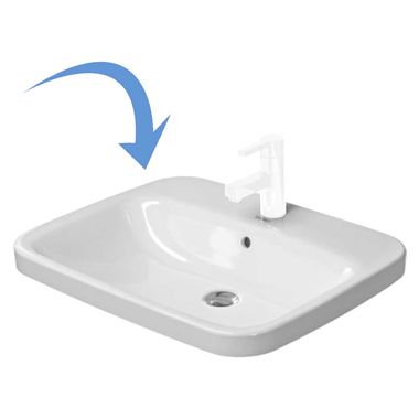 Click here to see Duravit 0374620000 Duravit DuraStyle Vanity Bathroom Sink, with Overflow and Tap Platform,  24-1/4in, Drop In, Ceramic, White - 0374620000