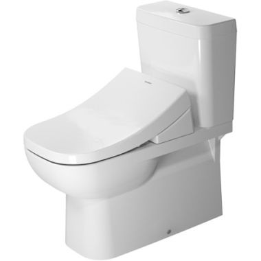 Click here to see Duravit 21420900922 Duravit 21420900922 D-Code Dual Flush Two-Piece Close Coupled Floor Mounted Elongated Toilet in White Finish - White Alpin