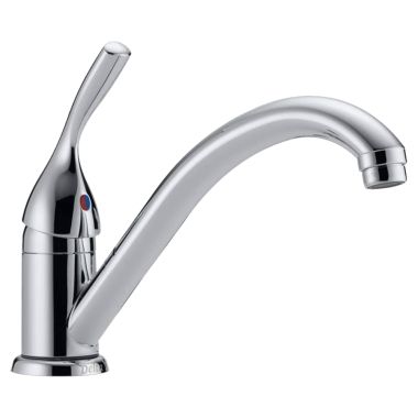 Click here to see Delta 101-DST Delta Classic Single Handle Kitchen Faucet, 1-Hole, Chrome - 101-DST