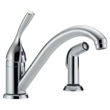 Click here to see Delta 175-DST Delta Classic Single Handle Kitchen Faucet w/ Side Sprayer, Chrome - 175-DST