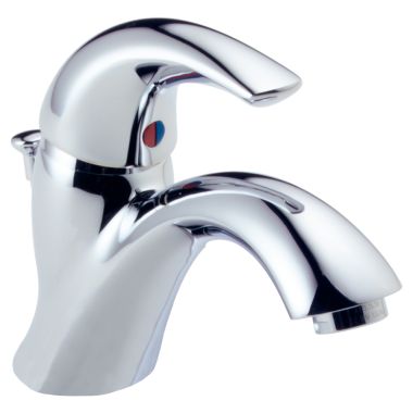 Click here to see Delta 583LF-WF Delta Classic Low-Arc Chrome Lavatory Faucet with Escutcheon, 50/50 Pop-Up, 1.2 GPM, Single-Handle, With Fittings, Lever Handle - 583LF-WF