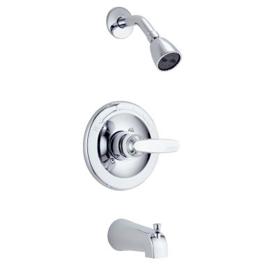 Click here to see Delta BT13410 Delta Foundations Monitor 13 Series Single-Handle Tub/Shower Faucet with 2-Setting Showerhead, 1.8 GPM, Lever Handle, Chrome - BT13410