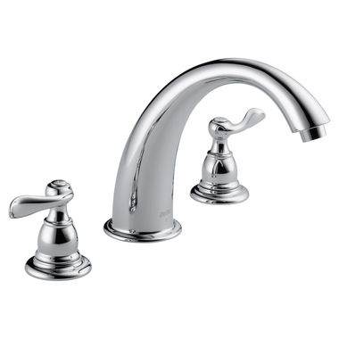 Click here to see Delta BT2796 Delta Windemere Two-Handle Roman Tub Faucet Trim, High Arc Spout, Lever Handles, ADA-Compliant, Chrome - BT2796