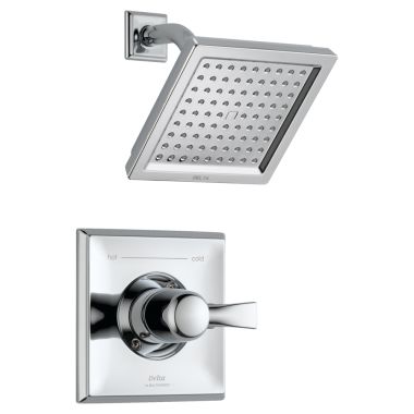 Click here to see Delta T14251 Delta Dryden Monitor 14 Series Single-Handle Shower Faucet with Single-Setting Rain Showerhead, 2.5 GPM, Lever Handle, Chrome - T14251