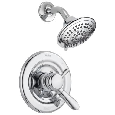 Click here to see Delta T17238 Delta Lahara Monitor 17 Series 5-Setting Raincan Shower Faucet with Volume Control, Two Lever Handles, 1.75 GPM, ADA, Chrome - T17238