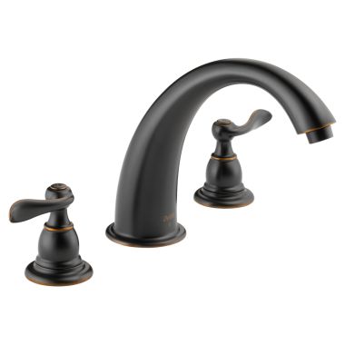 Click here to see Delta BT2796-OB Delta Windemere Two-Handle Roman Tub Faucet Trim, High Arc Spout, Lever Handles, ADA-Compliant, Oil Rubbed Bronze - BT2796-OB