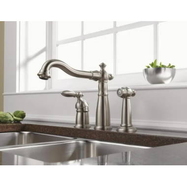 Click here to see Delta 155-SS-DST Delta 155-SS-DST Victorian Single Handle Kitchen Faucet w/Side Spayer:Stainless
