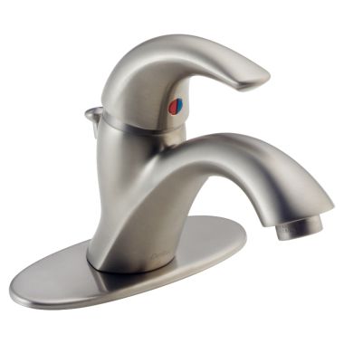 Click here to see Delta 583LF-SSWF Delta Classic Low-Arc Stainless Lavatory Faucet with Escutcheon, 50/50 Pop-Up, 1.2 GPM, Single-Handle, With Fittings, Lever Handle - 583LF-SSWF
