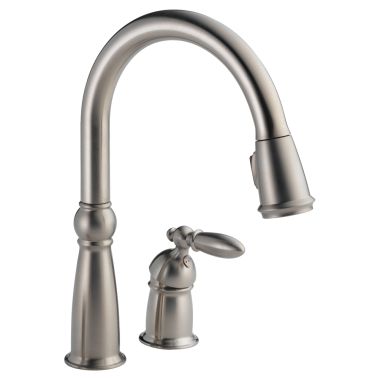 Click here to see Delta 955-SS-DST Delta 955-SS-DST Victorian One Handle Pull-Down Kitchen Faucet - Stainless