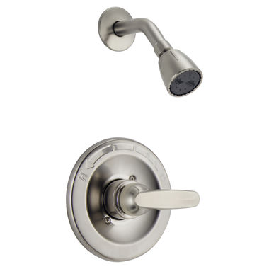 Click here to see Delta BT13210-SS Delta Foundations Monitor 13 Series Single-Handle Shower Faucet with 2-Setting Showerhead, Touch-Clean, 1.75 GPM, Lever Handle, Stainless - BT13210-SS