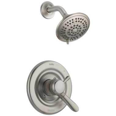 Click here to see Delta T17238-SS Delta Lahara Monitor 17 Series 5-Setting Raincan Shower Faucet with Volume Control, Two Lever Handles, 1.75 GPM, ADA, Stainless - T17238-SS