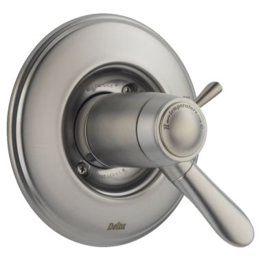 Click here to see Delta T17T038-SS Delta Lahara TempAssure 17T Series Two-Handle Valve Trim, Lever Handles, Stainless Steel - T17T038-SS