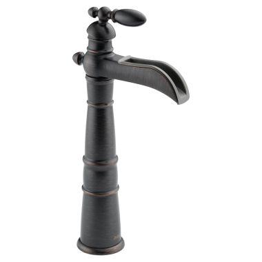 Click here to see Delta 754LF-RB Delta Victorian Channel Spout Venetian Bronze Vessel Lavatory Faucet, Less Drain, 1.2 GPM, Single-Handle, Lever Handle - 754LF-RB