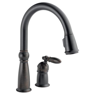 Click here to see Delta 955-RB-DST Delta 955-RB-DST Victorican Single Pulldown Kitchen Faucet in Venetian Bronze