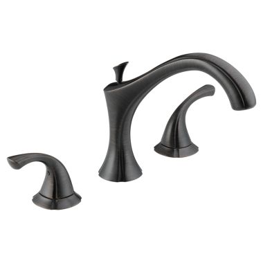 Click here to see Delta T2792-RB Delta Addison Two-Handle Roman Tub Faucet Trim, Arc Spout, Lever Handles, ADA-Compliant, Venetian Bronze - T2792-RB