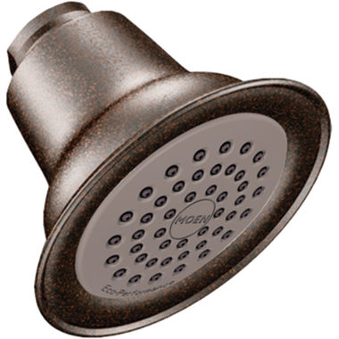 Click here to see Moen 6303EPORB Moen Easy Clean XLT 3-1/2in Single-Spray Function Wall-Mount Shower Head, Round, Eco-Performance, WaterSense Certified, 1.75 GPM, Oil Rubbed Bronze - 6303EPORB
