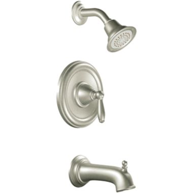 Click here to see Moen T2153BN Moen Brantford Posi-Temp Tub/Shower Faucet, 2.5 GPM, 1-Function, Single Lever Handle, M-PACT, Brushed Nickel - T2153BN