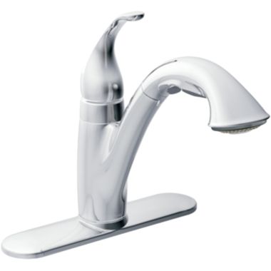 Click here to see Moen 67545C Moen Camerist Single Handle Low Arc Pull-Out Kitchen Faucet, Chrome - 67545C
