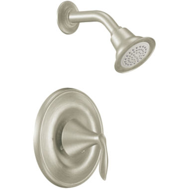 Click here to see Moen T2132EPBN Moen Eva Posi-Temp Single-Handle Shower Faucet, One-Function, 1.75 GPM, Lever Handle, Eco-Performance, M-PACT, Brushed Nickel - T2132EPBN