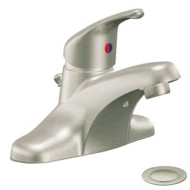 Click here to see Cleveland Faucet 40711BN Cleveland Faucet Cornerstone One-Handle Brushed Nickel Centerset Bathroom Faucet with 50/50 Pop-Up Drain, 1.5 GPM, Lever Handle, WaterSense, ADA - 40711BN