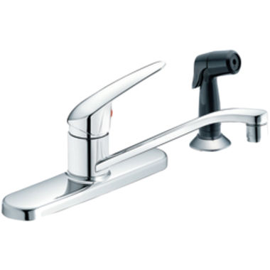 Click here to see Cleveland Faucet CA40513B Moen CFG CA40513B Chrome Cornerstone Single-Handle Kitchen Faucet w/ Side Spray