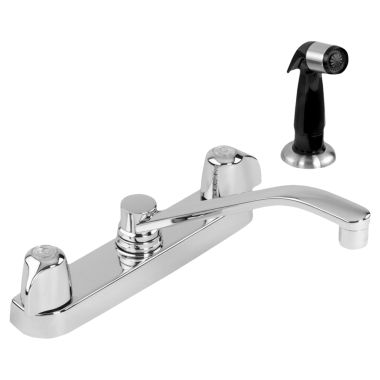 Click here to see Gerber 42-506 Gerber Classics Two Handle Kitchen Faucet w/ Side Spray, Mini Blade Handles, Chrome - 42-506