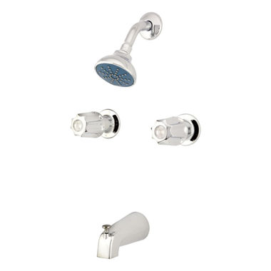 Click here to see Gerber G0748720 Gerber Classics Two-Handle Tub/Shower Faucet with Single-Function Showerhead, 2.0 GPM, Metal Fluted Handles, IPS/Sweat, Chrome - 07-48-720
