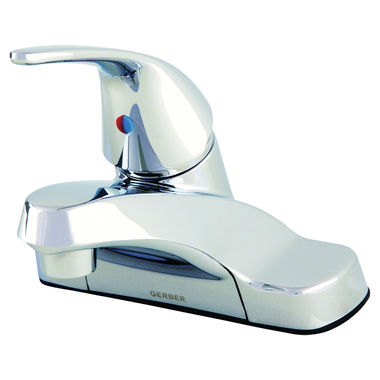 Click here to see Gerber G0040113W Gerber Maxwell SE One-Handle Centerset Chrome Bathroom Faucet, 1.2 GPM, Three-Hole Installation, Less Drain, Washerless Cartridge, Lever Handle - 40-113-W