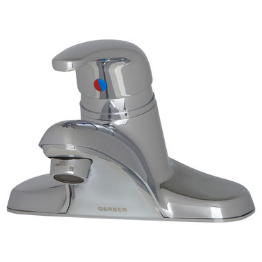 Click here to see Gerber G0040116 Gerber Maxwell SE One-Handle Centerset Chrome Bathroom Faucet with 50/50 Drain, 1.2 GPM, Three-Hole Installation, Lever Handle - 40-116