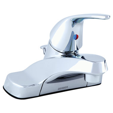 Click here to see Gerber 40-116-W Gerber Maxwell SE One-Handle Centerset Chrome Bathroom Faucet with 50/50 Drain, 1.2 GPM, Three-Hole Installation, Washerless, Lever Handle, Chrome - 40-116-W
