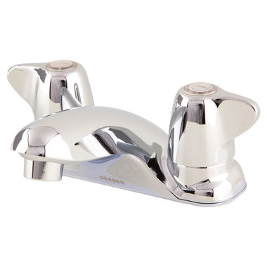 Click here to see Gerber G0043153 Gerber Maxwell Two-Handle Centerset Chrome Bathroom Faucet, Less Drain, 1.2 GPM, Three-Hole Installation, Aerated Water Stream - 43-153