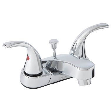 Click here to see Gerber 43-194-W Gerber Maxwell SE Two-Handle Centerset Chrome Bathroom Faucet with Plastic Pop-Up Drain, Washerless, 1.2 GPM, Three-Hole Installation - 43-194-W