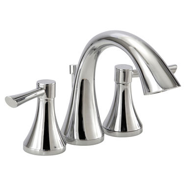Click here to see Gerber 43-016 Gerber Riverdale Two Handle Widespread Chrome Bathroom Faucet with Pop-up, 1.2 GPM, WaterSense, Three-Hole Installation - 43-016