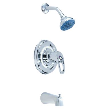 Click here to see Gerber G0049731 Gerber Classics Safetemp Pressure-Balanced Tub/Shower Faucet with Single-Function Showerhead, 2.0 GPM, Single-Handle, Sweat, Less Stops, Chrome - 49-731
