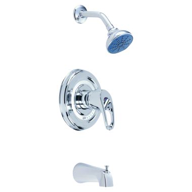 Click here to see Gerber G0049733 Gerber Classics Safetemp Pressure-Balanced Tub/Shower Faucet with Single-Function Showerhead, 2.0 GPM, Single-Handle, Sweat, Chrome - 49-733
