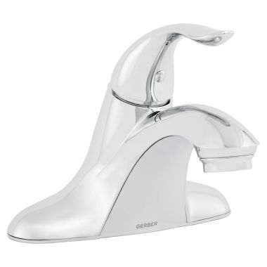 Click here to see Gerber G0040024 Gerber Viper One-Handle Centerset Chrome Bathroom Faucet with Metal Touch Down Drain, 1.2 GPM, Three-Hole Installation, Ceramic Disc Cartridge - 40-024