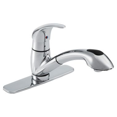 Click here to see Gerber 40-166 Gerber Viper Single Handle Pull-Out Kitchen Faucet, Chrome - 40-166