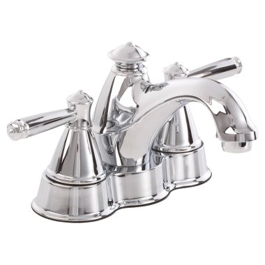 Click here to see Gerber 43-400 Gerber Waveland Two-Handle Centerset Chrome Bathroom Faucet with Dop-up Drain, 1.2 GPM, Three-Hole Installation, ADA Compliant - 43-400