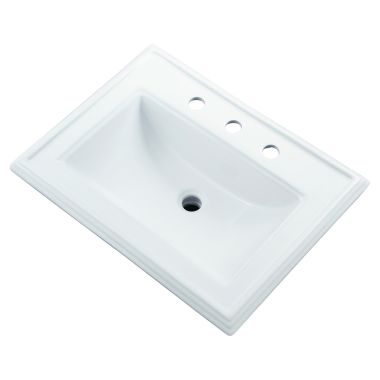 Click here to see Gerber 12-879 Gerber Logan Rectangular Drop-in Self-Rimming Bathroom Sink, 23-5/8in x 18-1/8in, 3-Hole, 8in Centers, Vitreous China, ADA, White - 12-879