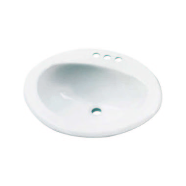 Click here to see Gerber 12-844 Gerber Luxoval Self-Rimming Bathroom Sink, 20in x 17in, 3-Hole, 4in Centers, ADA, Vitreous China, White - 12-844