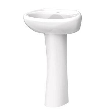 Click here to see Gerber 12-501 Gerber Maxwell Single Hole Petite Pedestal Bathroom Sink, White - 12-501