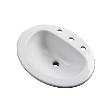 Click here to see Gerber 12-834-CH Gerber Maxwell Oval Self-Rimming Bathroom Sink, 21in x 17-7/8in, 3-Hole, 4in Centers, ADA, Vitreous China, White - 12-834-CH