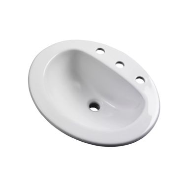 Click here to see Gerber 12-838-CH Gerber Maxwell Oval Self-Rimming Drop-in Bathroom Sink, 21in x 17-7/8in, 3-Hole, 8in Centers, Vitreous China, ADA, White - 12-838-CH