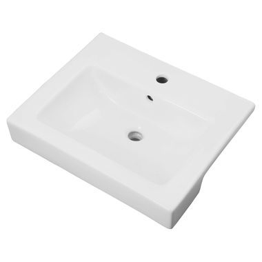 Click here to see Gerber 12-822 Gerber Wicker Park Semi-Recessed Bathroom Sink, 21-3/8in x 17-5/8in, 1-Hole, White - 12-822