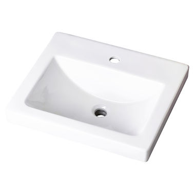 Click here to see Gerber 12-892 Gerber Wicker Park Self-Rimming Drop-in Bathroom Sink, 20-1/8in x 17-3/4in, 1-Hole, Rectangular, Vitreous China, White -  12-892