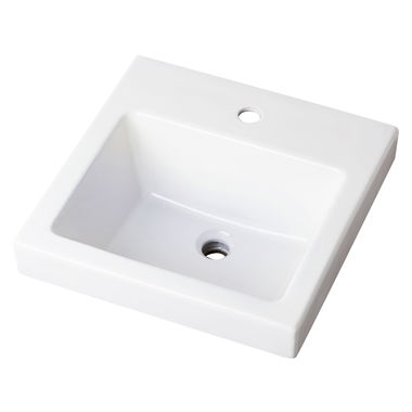 Click here to see Gerber 13-822 Gerber Wicker Park Self-Rimming Bathroom Sink, 21in x 18-1/8in, 1-Hole, Vitreous China, White - 13-822